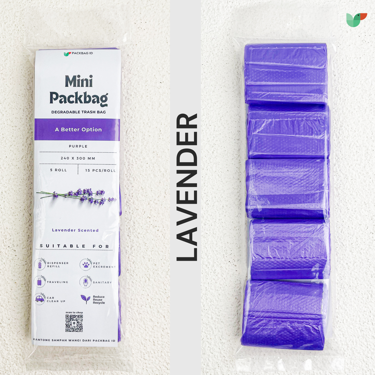 Mini Packbag - Kantong Sampah Ukuran Kecil Beraroma - Gambar 4