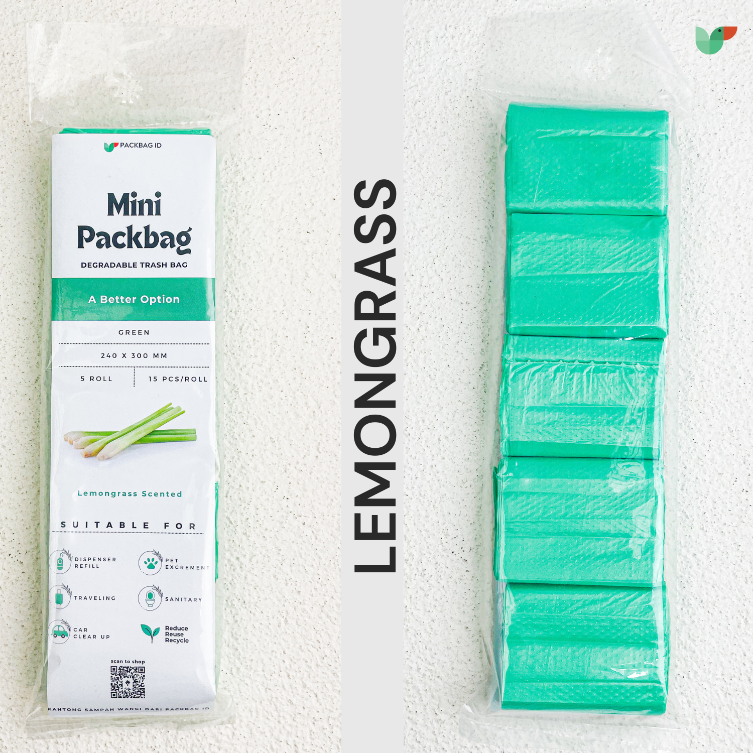 Mini Packbag - Kantong Sampah Ukuran Kecil Beraroma - Gambar 3