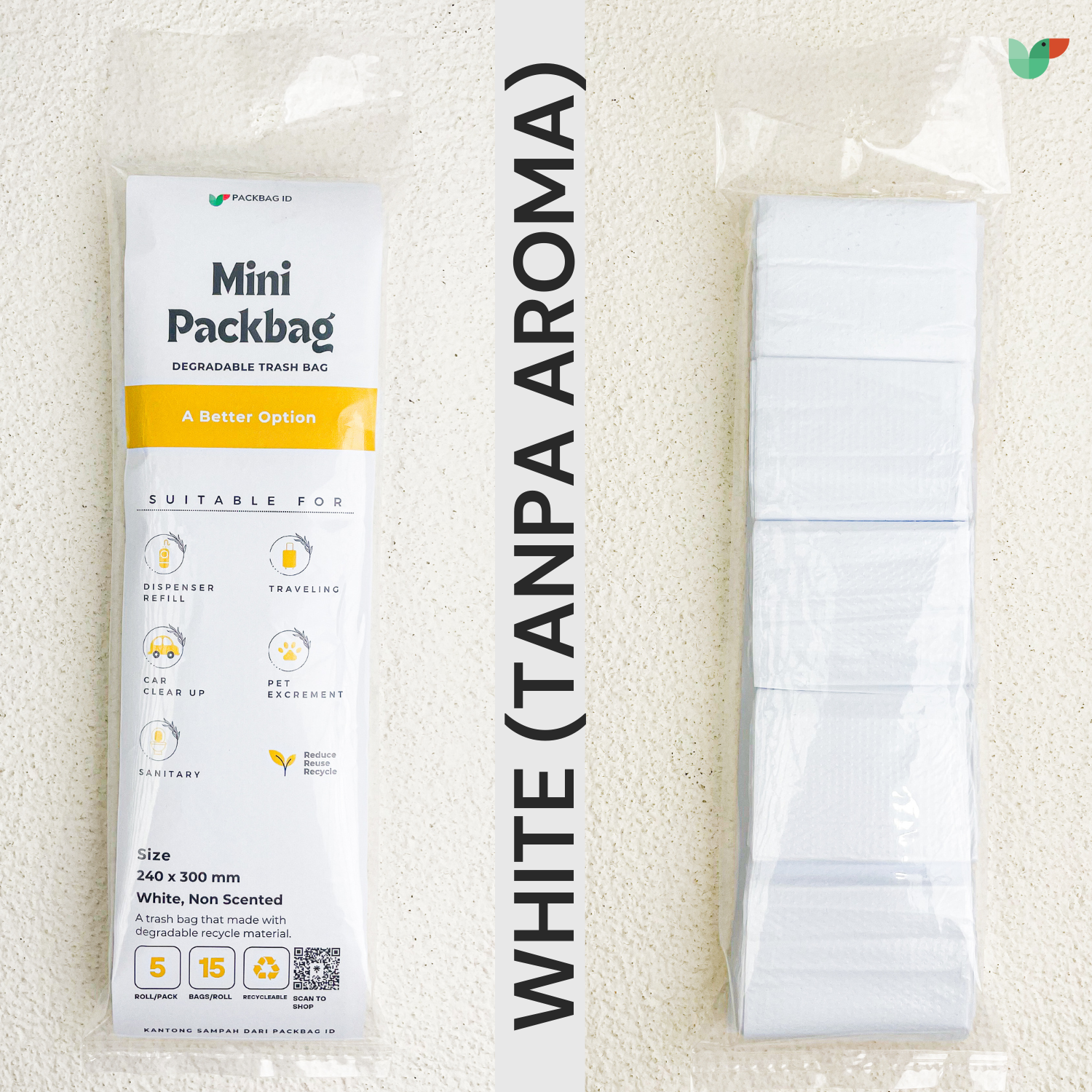 Mini Packbag - Kantong Sampah Ukuran Kecil Beraroma - Gambar 2